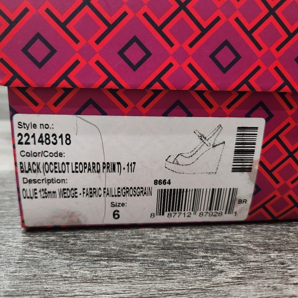 Tory burch black ocelot leopard wedge - Picture 6 of 6